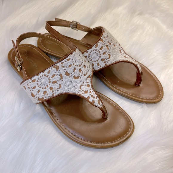 Cherokee Girls Sweet Summer Lace Sandals Size 4 - Picture 1 of 7